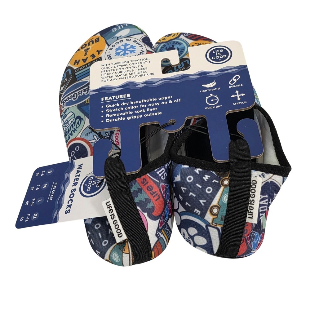 Life is Good Water Socks XL 11-12 Beach Pool Swim Shoes New - Picture 6 of 7